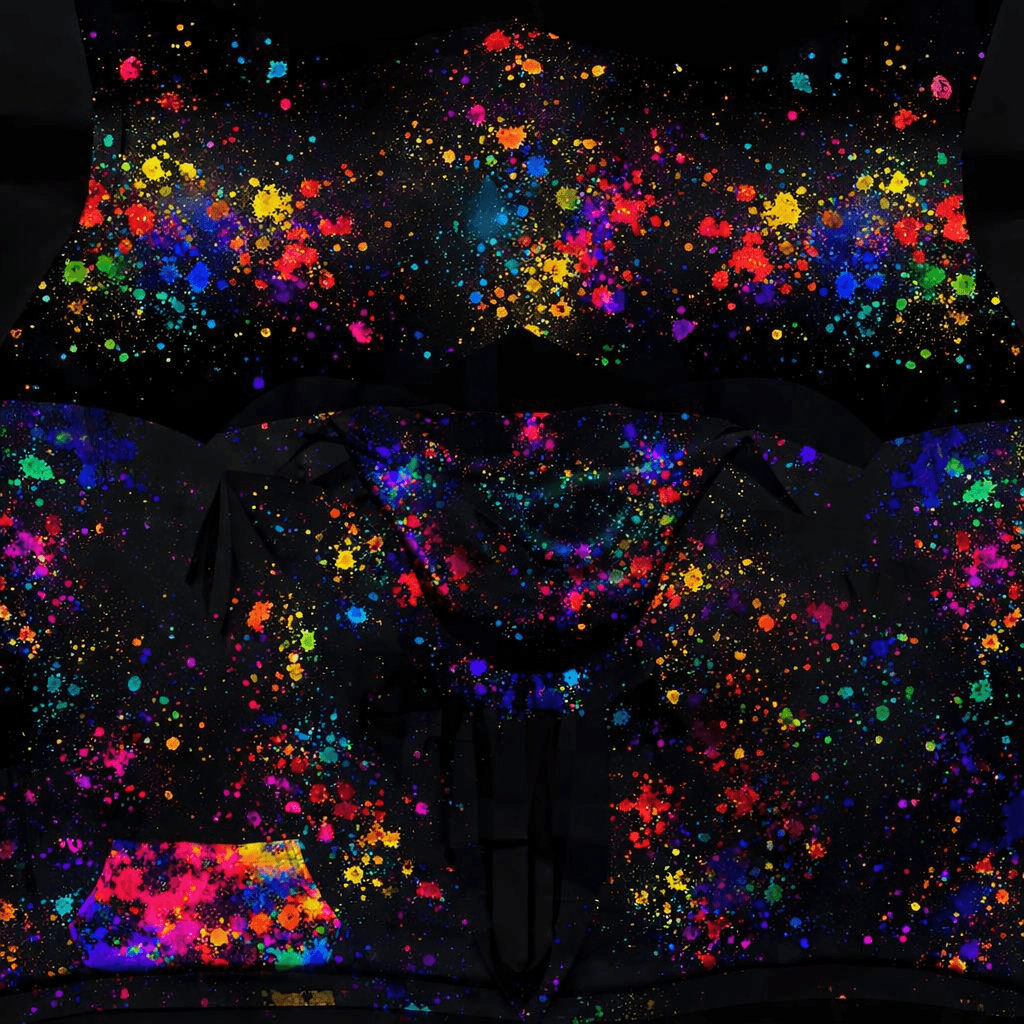 Colorful paint-splatter artwork
